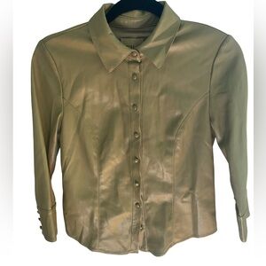 Elie Tahari Cream Faux Leather Jacket